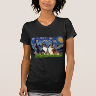 T-shirt Shetland Sheepdog Pair - Nuit étoilée