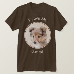 T-shirt Shetland Sheepdog Puppy Peinture Chien original ar