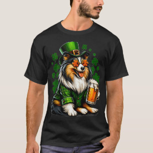 T-shirt Shetland Sheepdog Saint Paddys Day tenue pour l'am