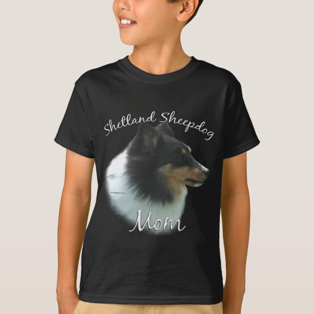 T-shirt Shetland Sheepdog (tri) Maman 2 (Devant)