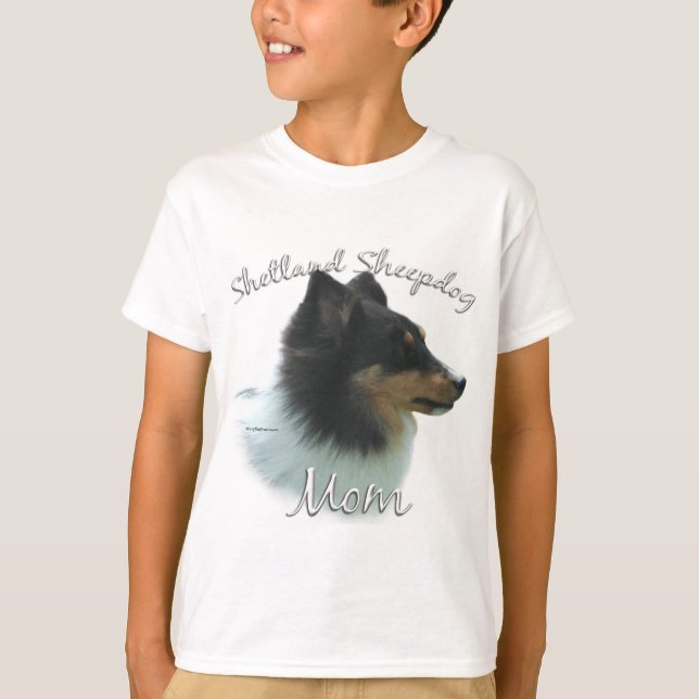 T-shirt Shetland Sheepdog (tri) Maman 2 (Devant)