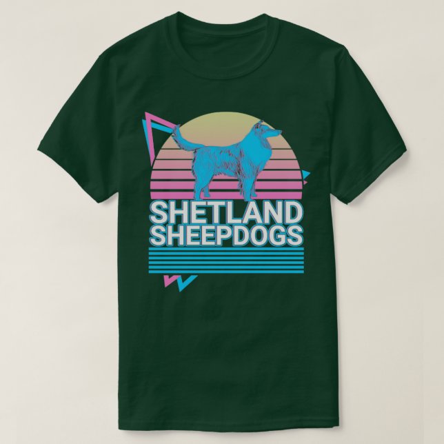 T-shirt Shetland Sheepdogs Retro (Design devant)