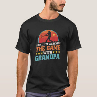 T-shirt Shhhu2026 JE Regarde Le Match Avec Grand-père, Bas