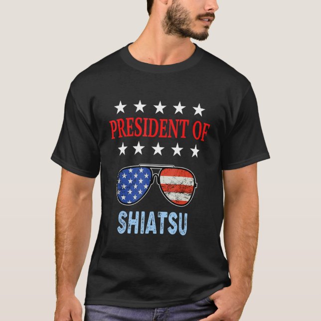 T-shirt Shiatsu Accessoires Usa Drapeau Shiatsu Disant (Devant)