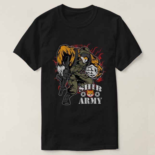 T-shirt SHIB ARMY Shiba Inu Soldier Crypto (Design devant)