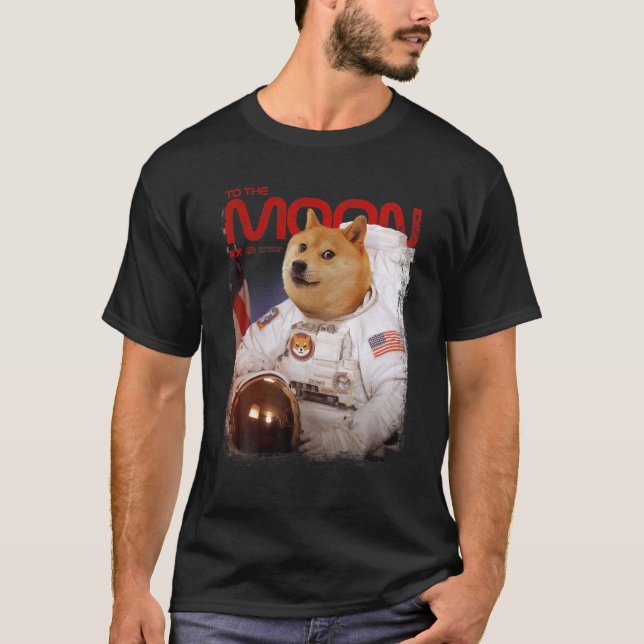 T-shirt SHIB HODL À L'astronaute Lune Shiba Inu Token Cr (Devant)