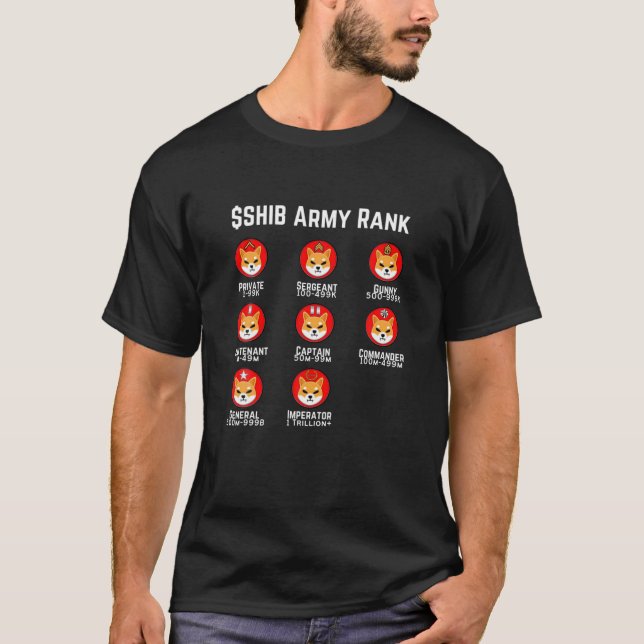 T-shirt Shib Inu Army Ranks Token Crypto, Shib Inu Hodler (Devant)