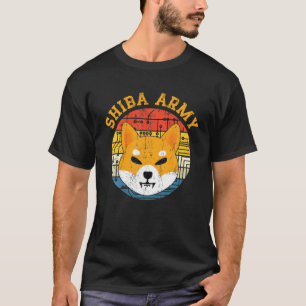T-shirt Shiba Army Inu Mème Coin Rétro Vintage Crypto Curr