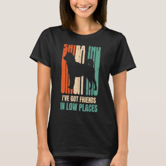 T-shirt Shiba Chien J'ai des amis dans les endroits bas Ch