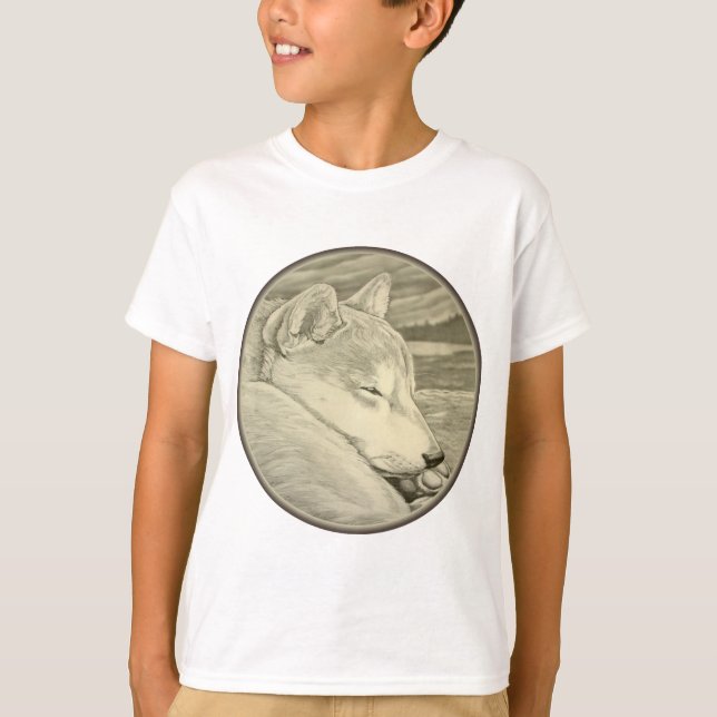 T-shirt Shiba Inu Art Amoureux des chiens de l'enf (Devant)