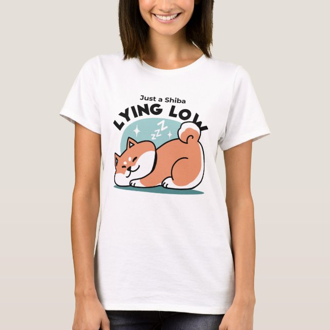 T-shirt Shiba Inu Art : Juste un Shiba Lying Low (Devant)