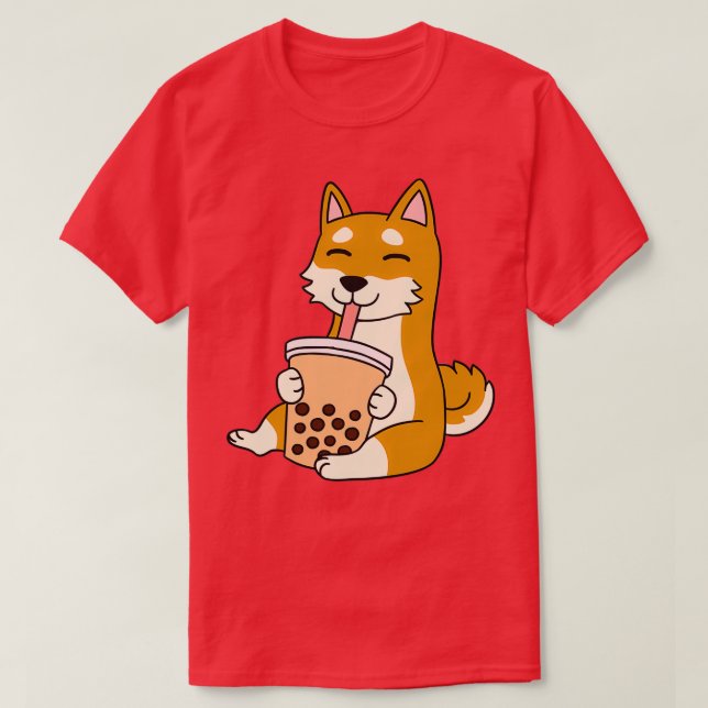 T-shirt Shiba Inu Bubble Tea (Design devant)