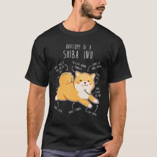 T-shirt Shiba Inu Chien Anatomie Animal de compagnie Red C