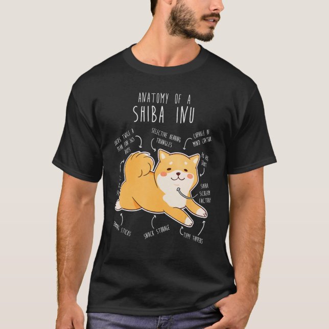 T-shirt Shiba Inu Chien Anatomie Animal de compagnie Red C (Devant)
