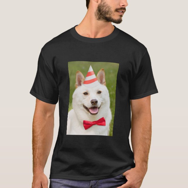 T-shirt Shiba Inu Chien Dans Le Casquette Du Parti (Devant)