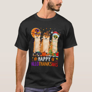 T-shirt Shiba Inu Chien Heureux Hallothanksmas Halloween C