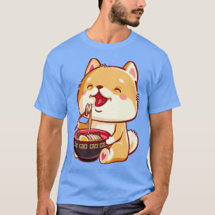 T-shirt Shiba Inu Chien mangeant Ramen 2815