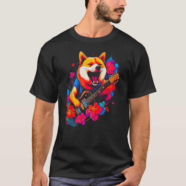 T-shirt Shiba Inu Chien Music 1 (Devant)