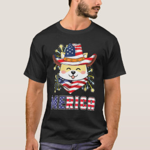 T-shirt Shiba Inu Dog Us Casquette Feu d'artifice Merica 4