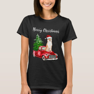 T-shirt Shiba Inu équitation Camion Rouge Joyeux Noël Chie
