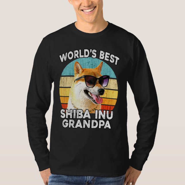 T-shirt Shiba Inu Grand-pa Mondes Meilleur Shiba Grand-Pap (Devant)