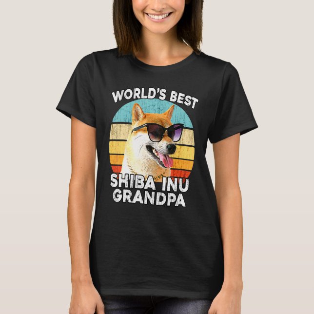 T-shirt Shiba Inu Grand-pa Mondes Meilleur Shiba Grand-Pap (Devant)