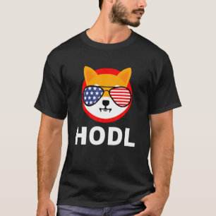 T-shirt Shiba Inu Hodl Coin SHIB Token US Drapeau américai