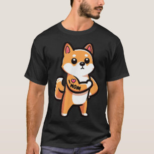 T-shirt Shiba Inu I Love Maman Funny Chien Tattoo