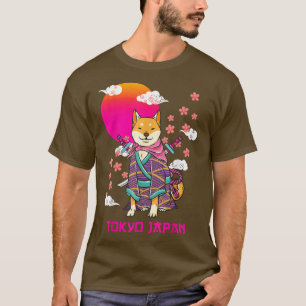 T-shirt Shiba Inu Japonais esthétique Sakura Cerry Blossom