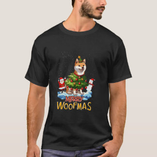 T-shirt Shiba Inu Joyeux Noël Arbre Lumières Chien X Mas D