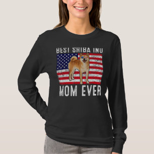 T-shirt Shiba Inu Maman États-Unis Drapeau américain Shiba