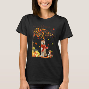 T-shirt Shiba Inu Maple Tree Thanksgiving Day mignon Chien