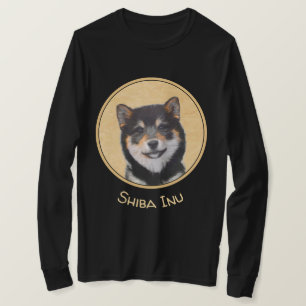 T-shirt Shiba Inu (Noir et Tan) Peinture - L'art du chien