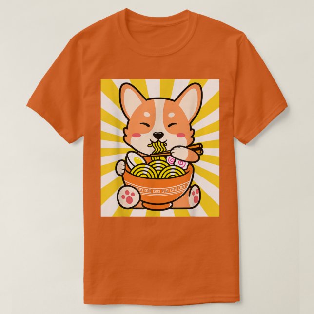 T-shirt Shiba Inu Ramen Anime Kawaii Cute Ado cadeau (Design devant)