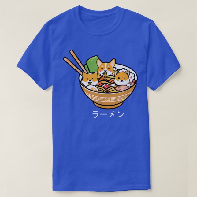 T-shirt Shiba Inu Ramen Anime Kawaii Neko Ado cadeau (Design devant)