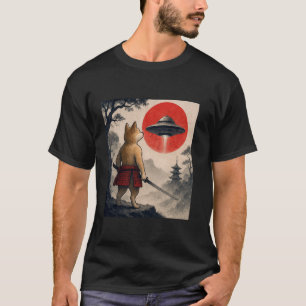 T-shirt Shiba Inu Samouraï UFO Vintage Chien Japonais Ukiy