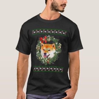 T-shirt Shiba Inu sapin de Noël Chien Père Noël Xmas Tee P