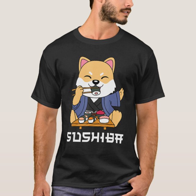 T-shirt Shiba Inu sushi (Devant)