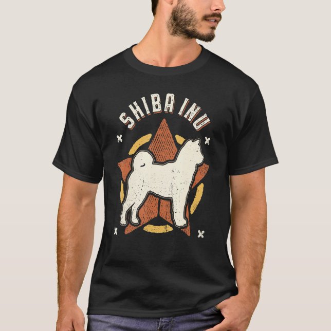 T-shirt Shiba Inu Vintage Retro Classic Dog (Devant)