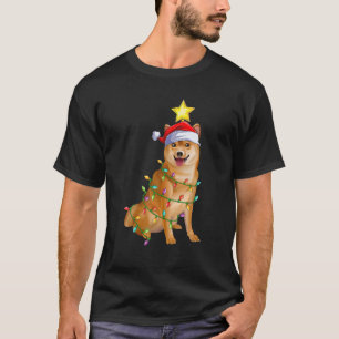 T-shirt Shiba Inu Xmas Éclairage Arbre Correspondant Shiba