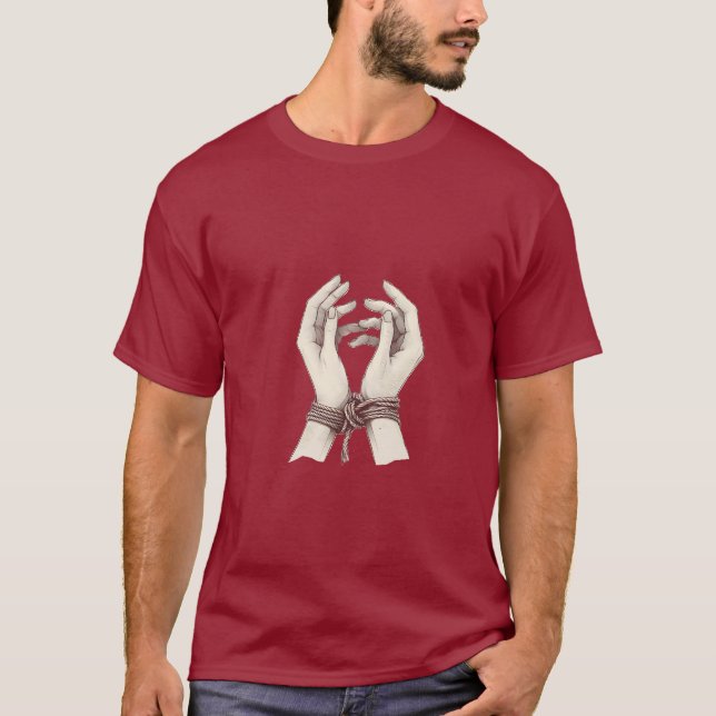 T-shirt Shibari à mains liées (Devant)