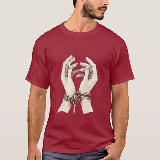 T-shirt Shibari à mains liées (Devant)