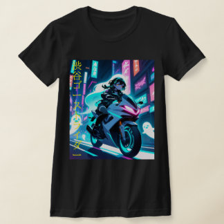 T-shirt 'Shibuya Ghost Rider' - Cyberpunk Neon Spirit