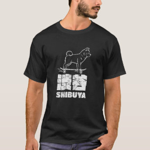 T-shirt Shibuya Tokyo Japon Hachiko Akita Inu Japonais Kan