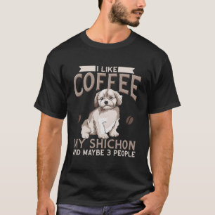 T-shirt Shichon Chien J'Aime Café Mon Shichon Et Peut-Être