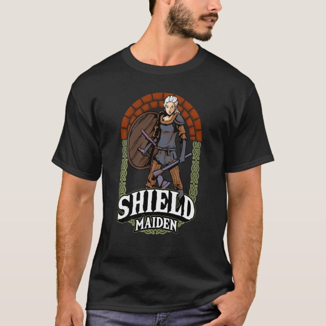 T-shirt Shield Maiden Femme Viking Warrior Norse Mytholog (Devant)