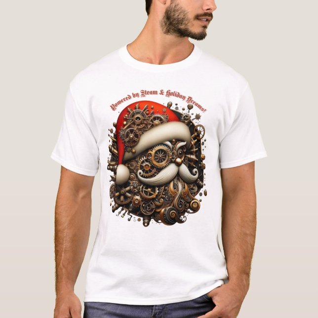 T-shirt Shiftmas À Vapeur : Gears & Holiday Cheer! (Devant)