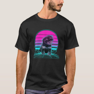 T-shirt Shih-Poo vintage Retro Sunset