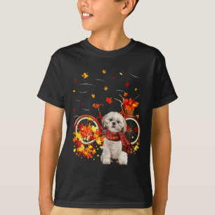 T-shirt Shih Tzu Bike Automne Chien Leaf Automne Fun Autom