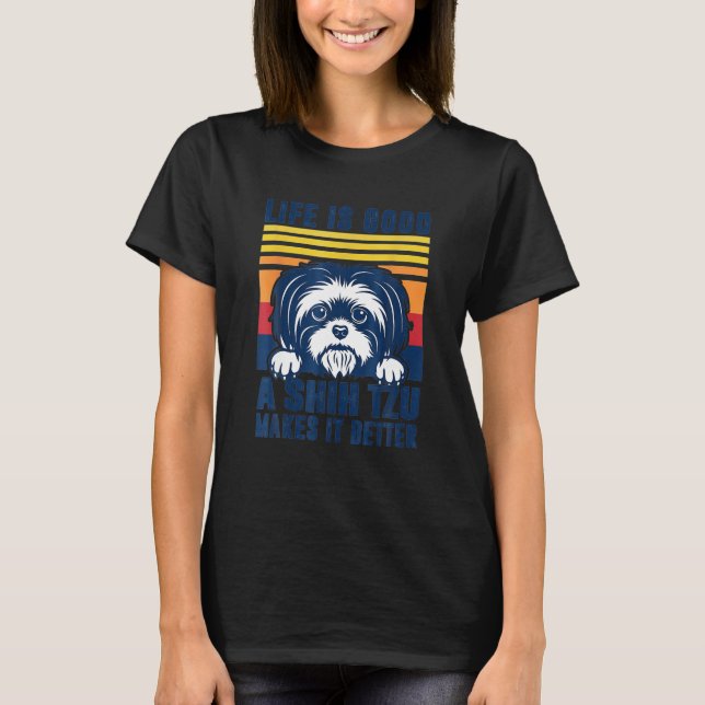T-shirt Shih Tzu Cadeaux Pour Hommes Femmes Shitzu Chien M (Devant)